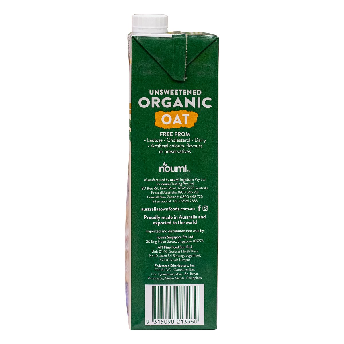 Australia's Own Unsweetened Organic Oat Milk 1 Litre