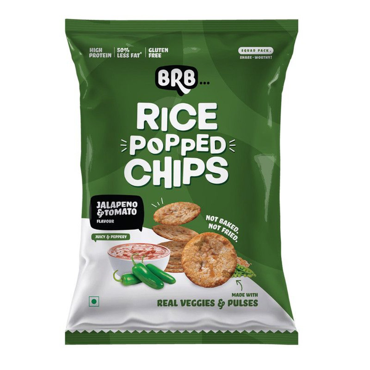 BRB Jalapeno & Tomato Rice Popped Chips 48 g