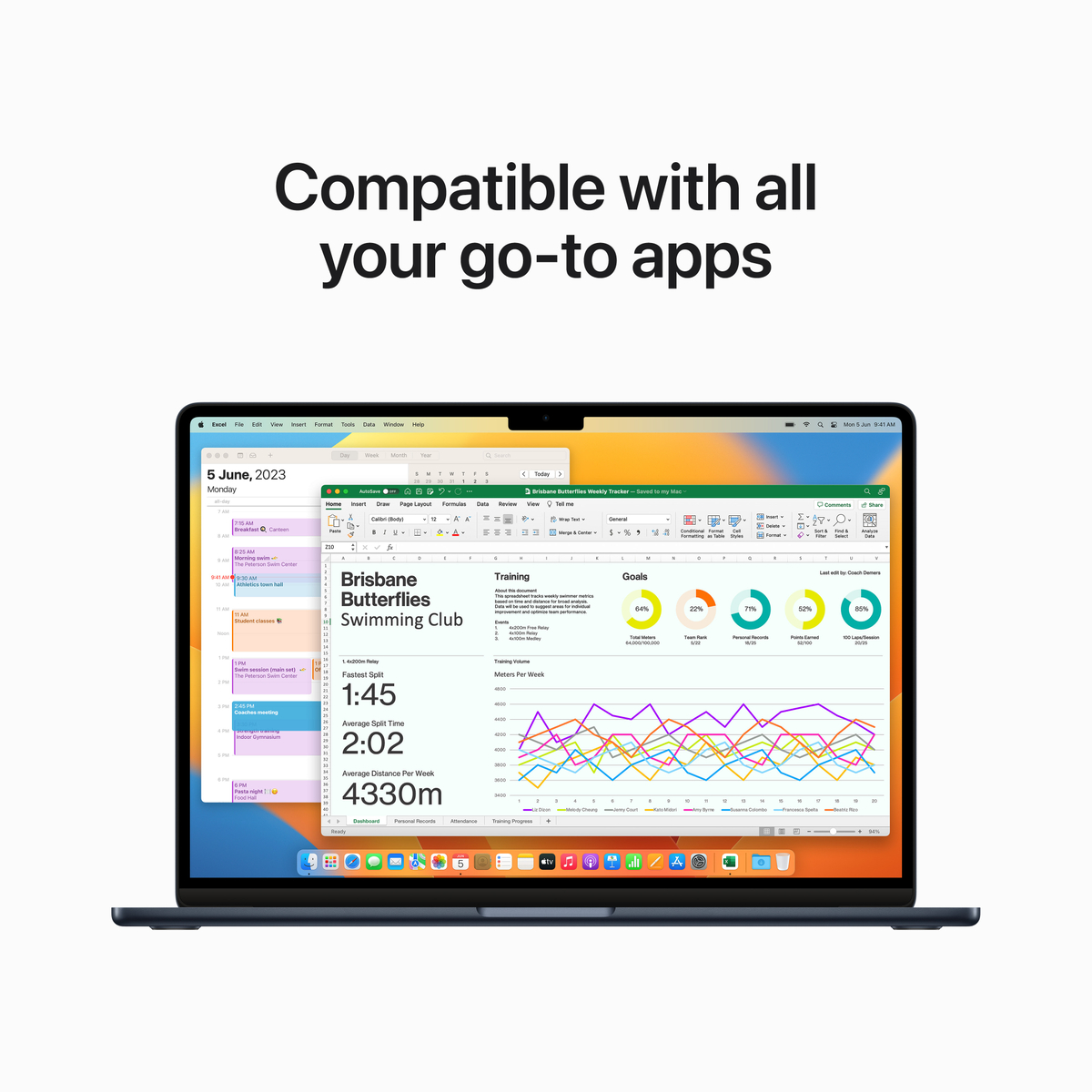 Apple MacBook Air M2 Chip, 15-inches, EN-AR Keyboard, 8 GB RAM, 256 GB Storage, Midnight, MQKW3AB/A