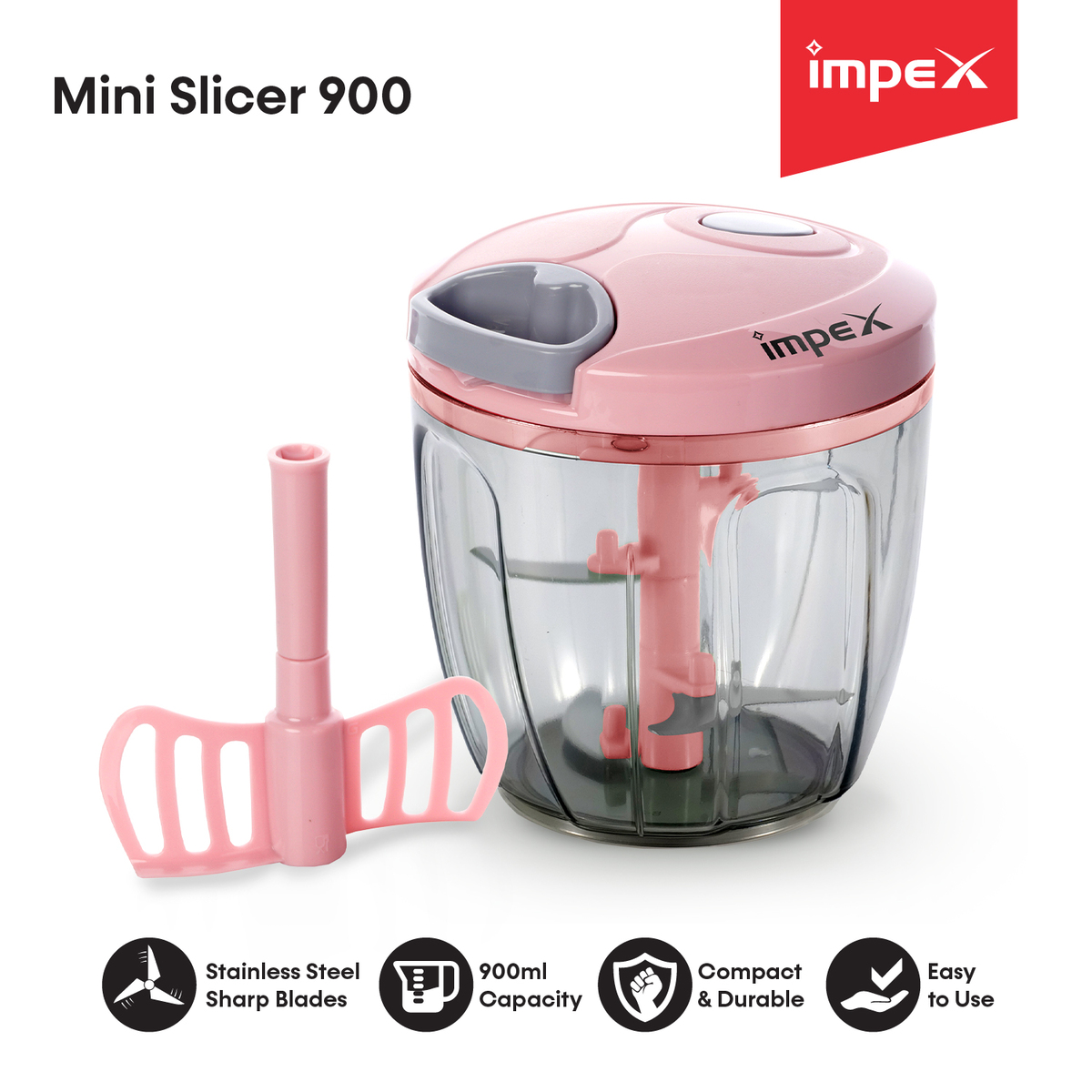 Impex MS 900 ml Mini Slicer with Stainless Steel Sharp Blades