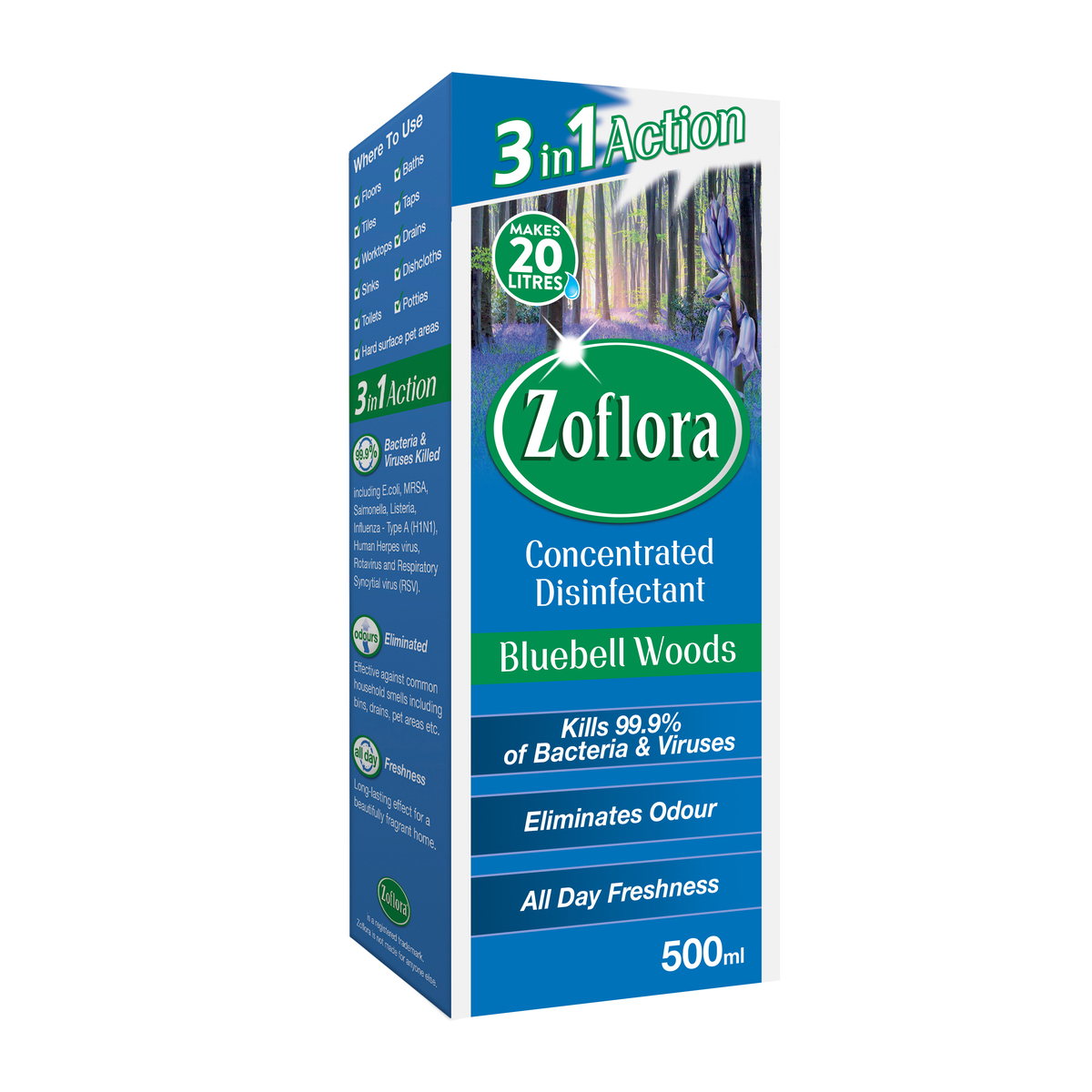 Zoflora Bluebell Woods 3in1 Action Concentrated Disinfectant 500ml