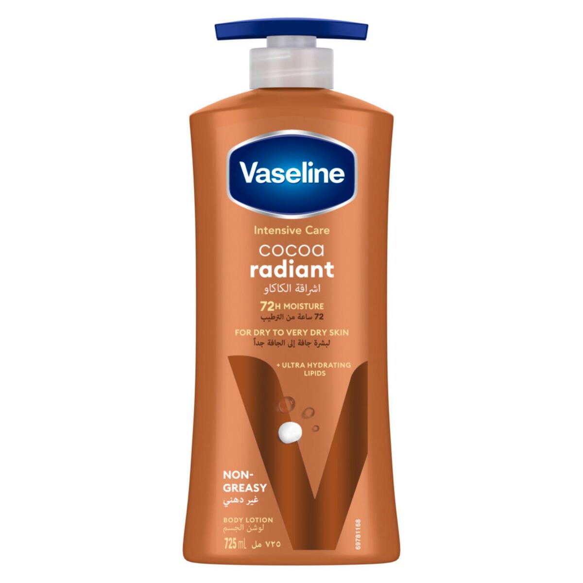Buy Vaseline Intensive Care Cocoa Radiant Body Lotion 725 ml Online at Best Price | Body Lotion | Lulu KSA in Saudi Arabia