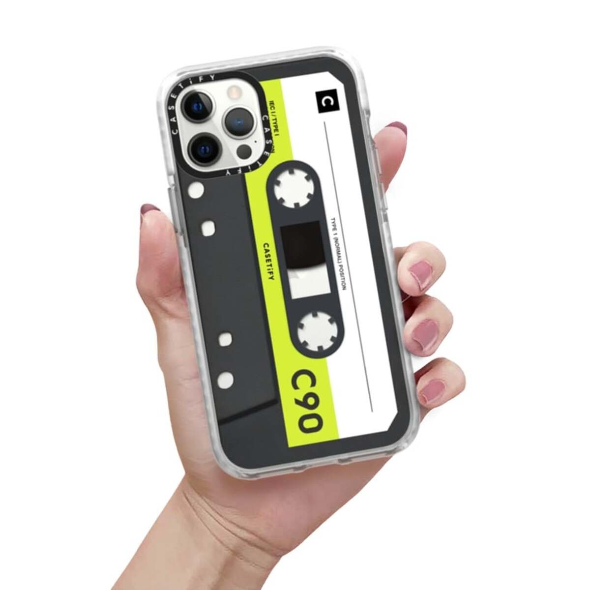 CASETIFY iPhone 12/12 Pro - Mixtape Cassette Collection Impact Case - Neon