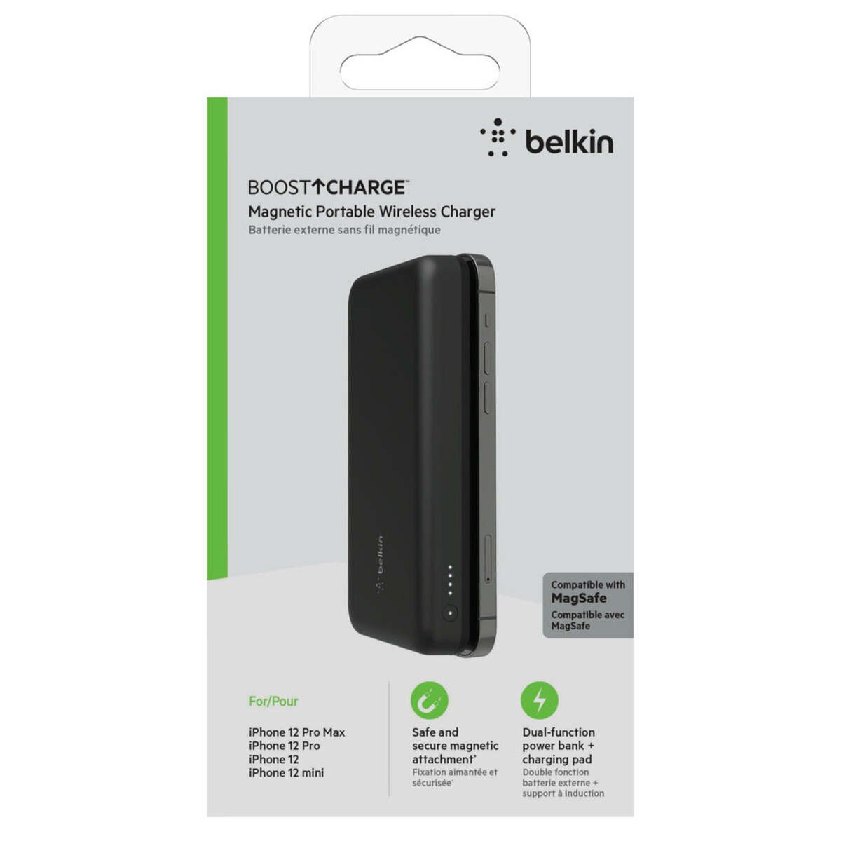 BELKIN BoostCharge Magnetic Wireless Power Bank 10K mAh MagSafe Compatible - Black