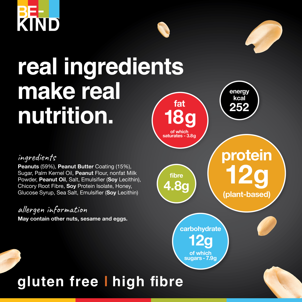 Be-Kind Crunchy Peanut Butter Protein Bar 12 x 50 g