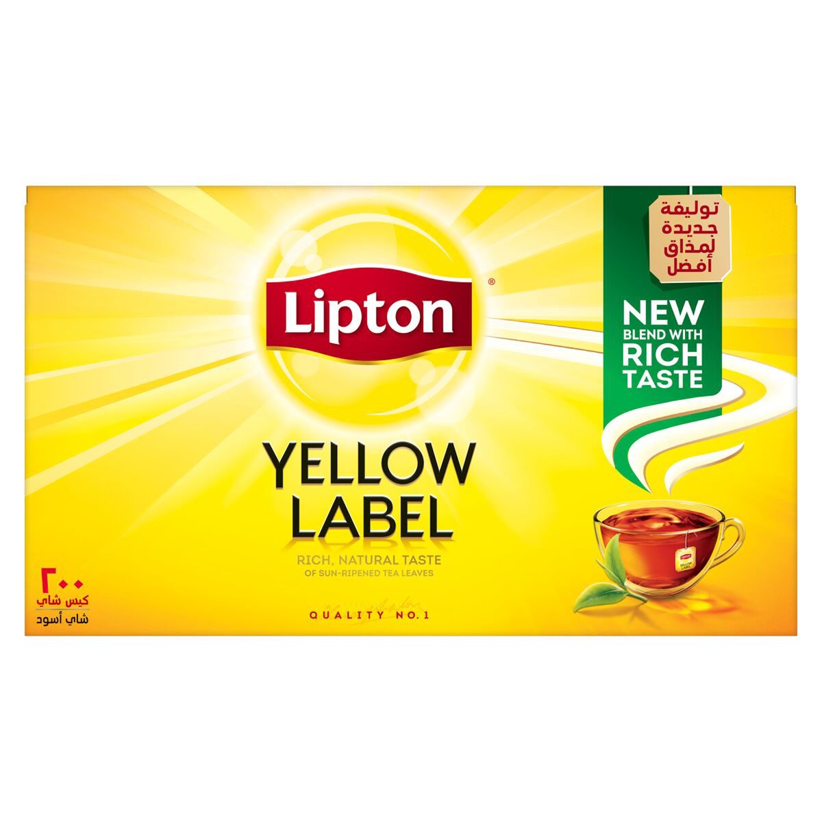 اشتري قم بشراء ليبتون شاي أسود بالعلامة الصفراء 200 كيس شاي Online at Best Price من الموقع - من لولو هايبر ماركت Tea Bag في الكويت