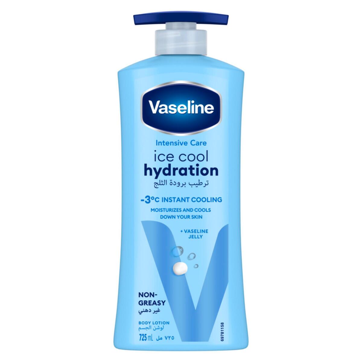 Buy Vaseline Intensive Care Ice Cool Hydration Body Lotion 725 ml Online at Best Price | Body Lotion | Lulu KSA in Saudi Arabia