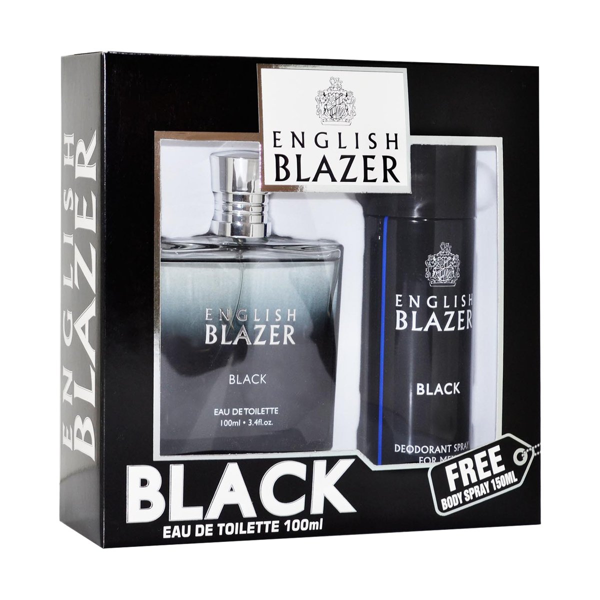 English Blazer EDT Black For Men 100 ml + Deodorant 150 ml