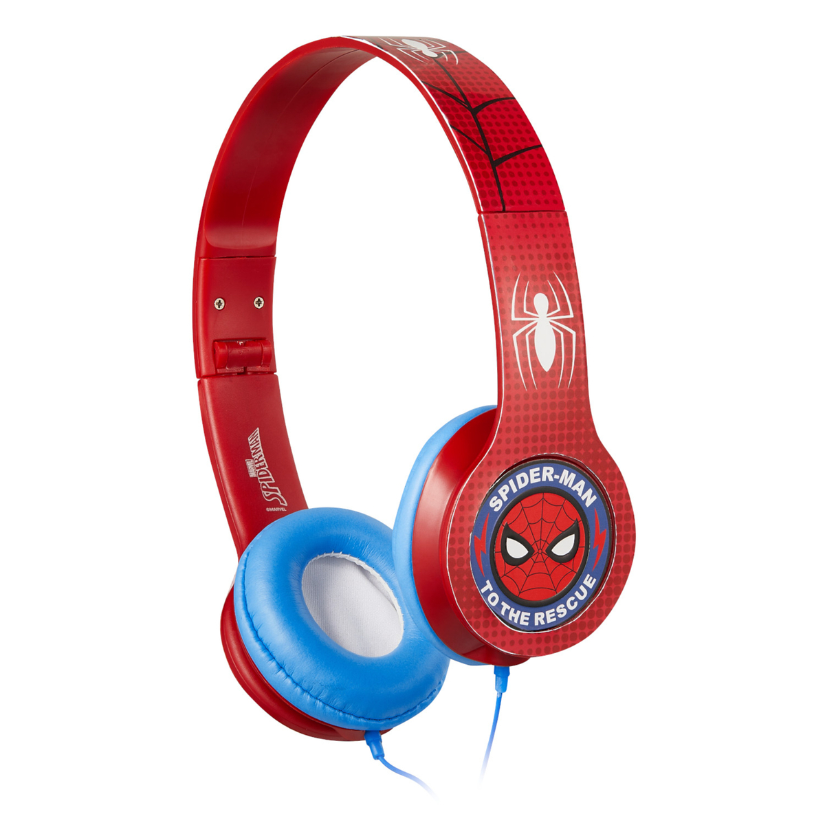 SMD Marvel Spiderman Stereo Headphones with Adjustable Headband and 1.2M Aux Cable, Red, MV-10902-SMV
