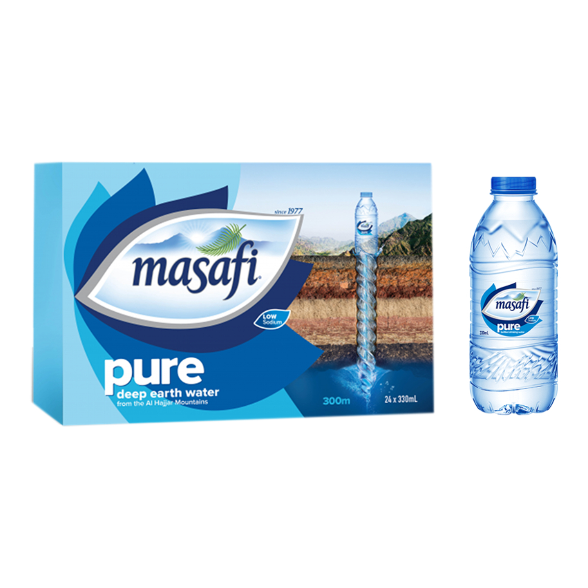 Masafi Pure Bottled Drinking Water 12 x 330 ml