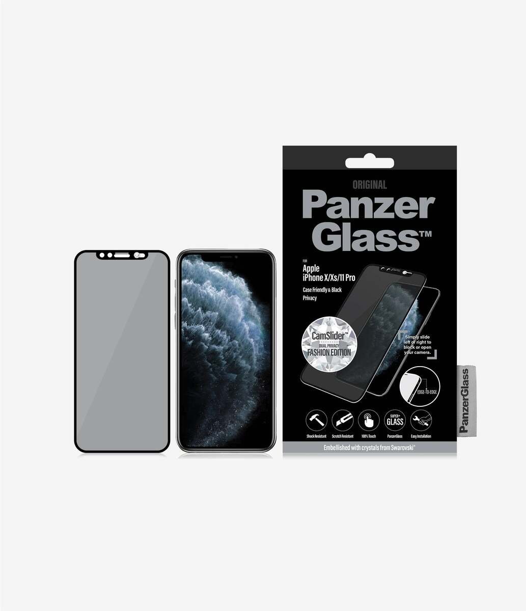 Panzerglass Swarovski Camslider Privacy Screen Protector For Iphone 11 - Black