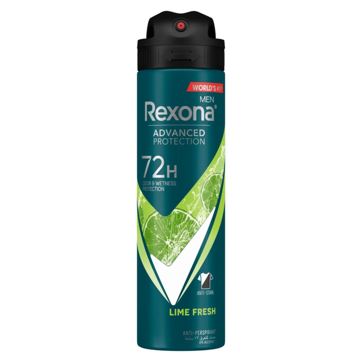 Buy Rexona Men Lime Fresh Antiperspirant, 150 ml Online at Best Price | Mens Deodorants | Lulu KSA in Saudi Arabia