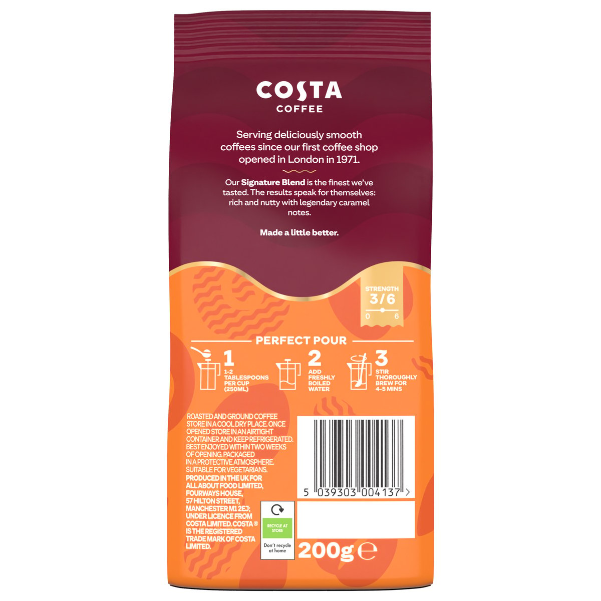 Costa Signature Blend  Medium Ground Coffee No.3 200 g