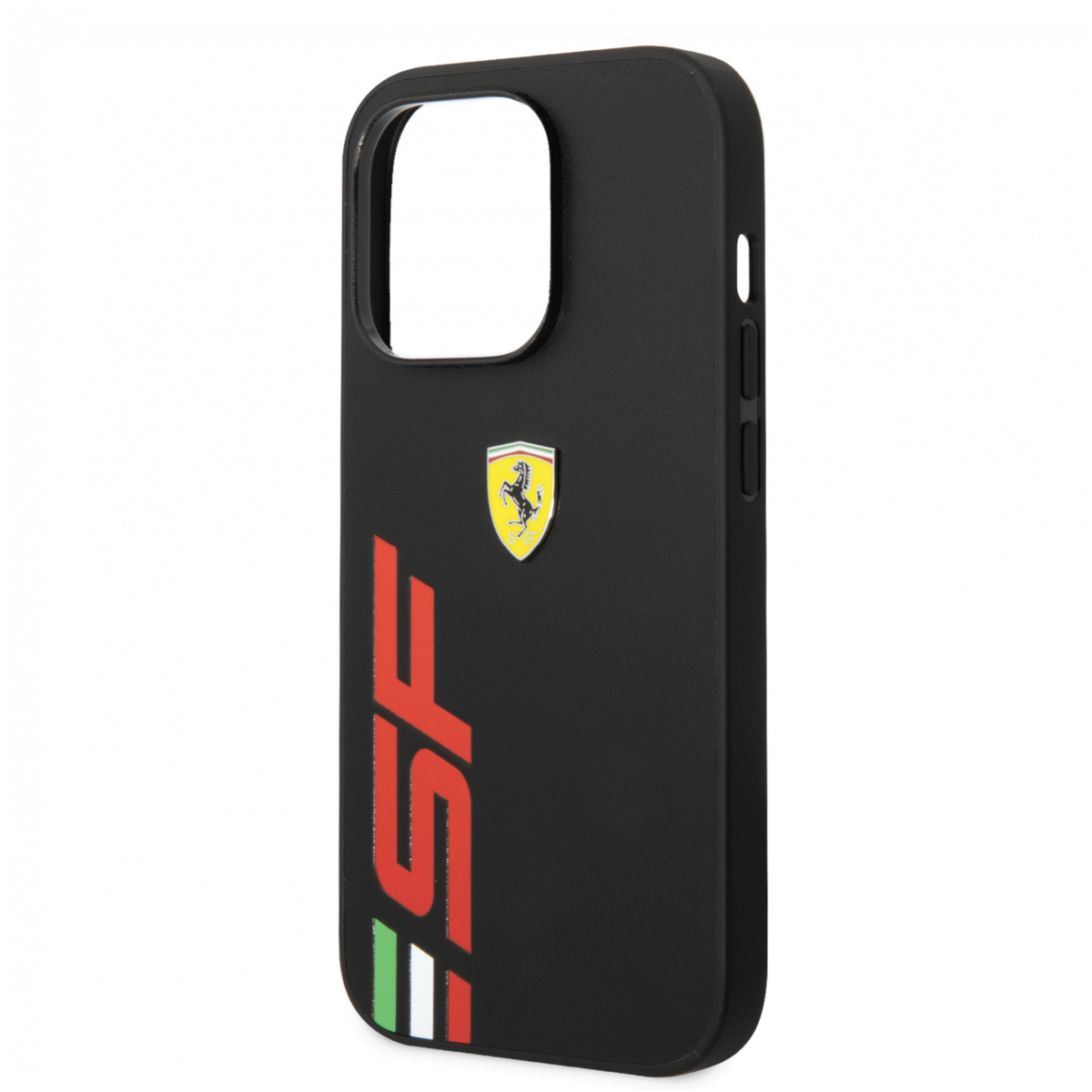 Ferrari PU Leather Case with Printed Big SF Logo for iPhone 14 Pro Max, Black, FEHCP14XPSFK