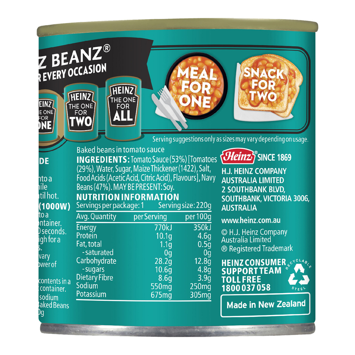 Heinz Beans Salt Reduced 220 g