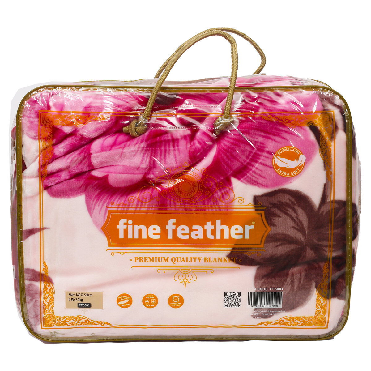 Fine Feather Blanket 2 Ply 160 x 220cm 5001 Assorted