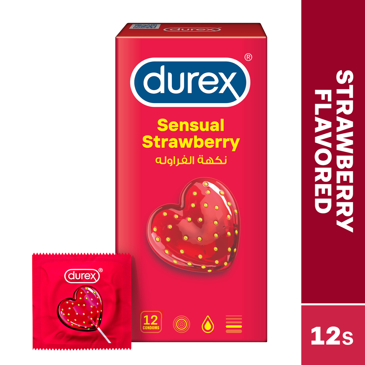 Durex Sensual Strawberry Condoms 12 pcs