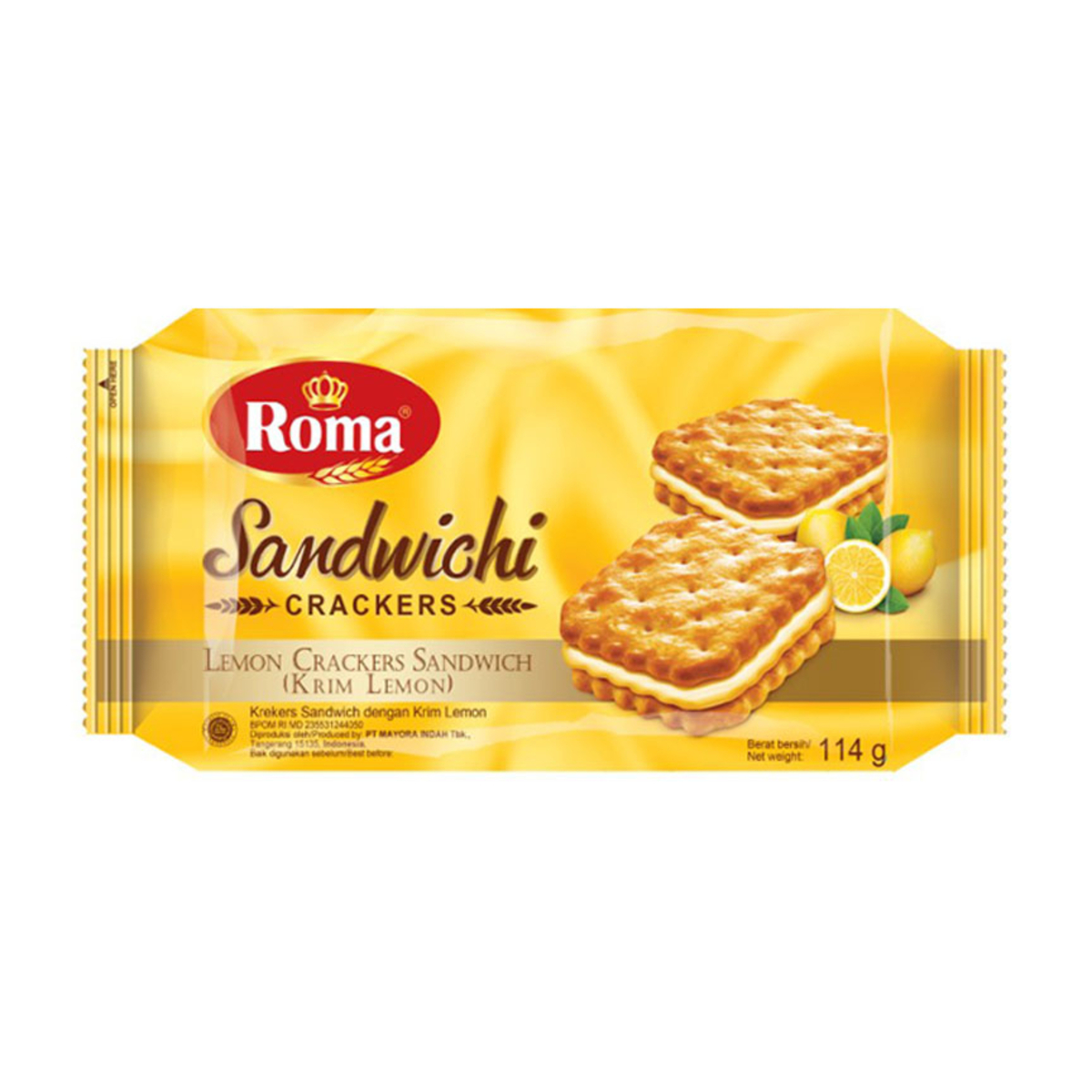 Roma Sandwich Crackers Lemon 114g