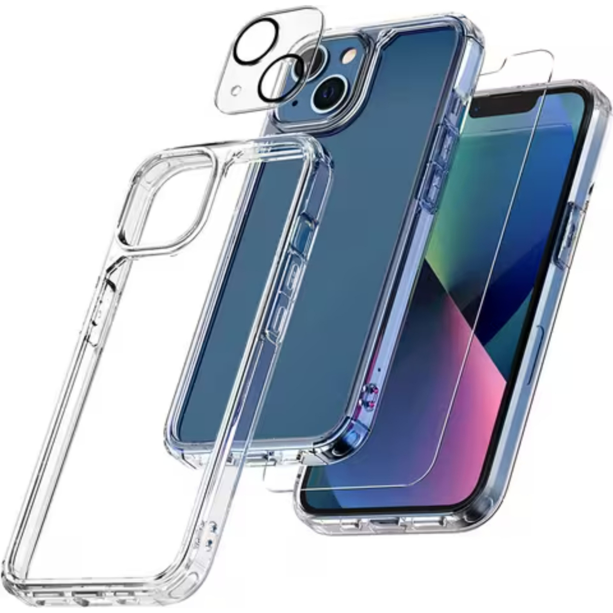Trands All-in-One Screen Protection Pack for iPhone 14 Plus, Transparent, BD6655