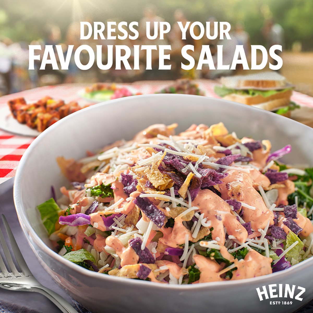 Heinz Rich Thousand Island Salad Dressing Top Down Squeezy Bottle 225 ml