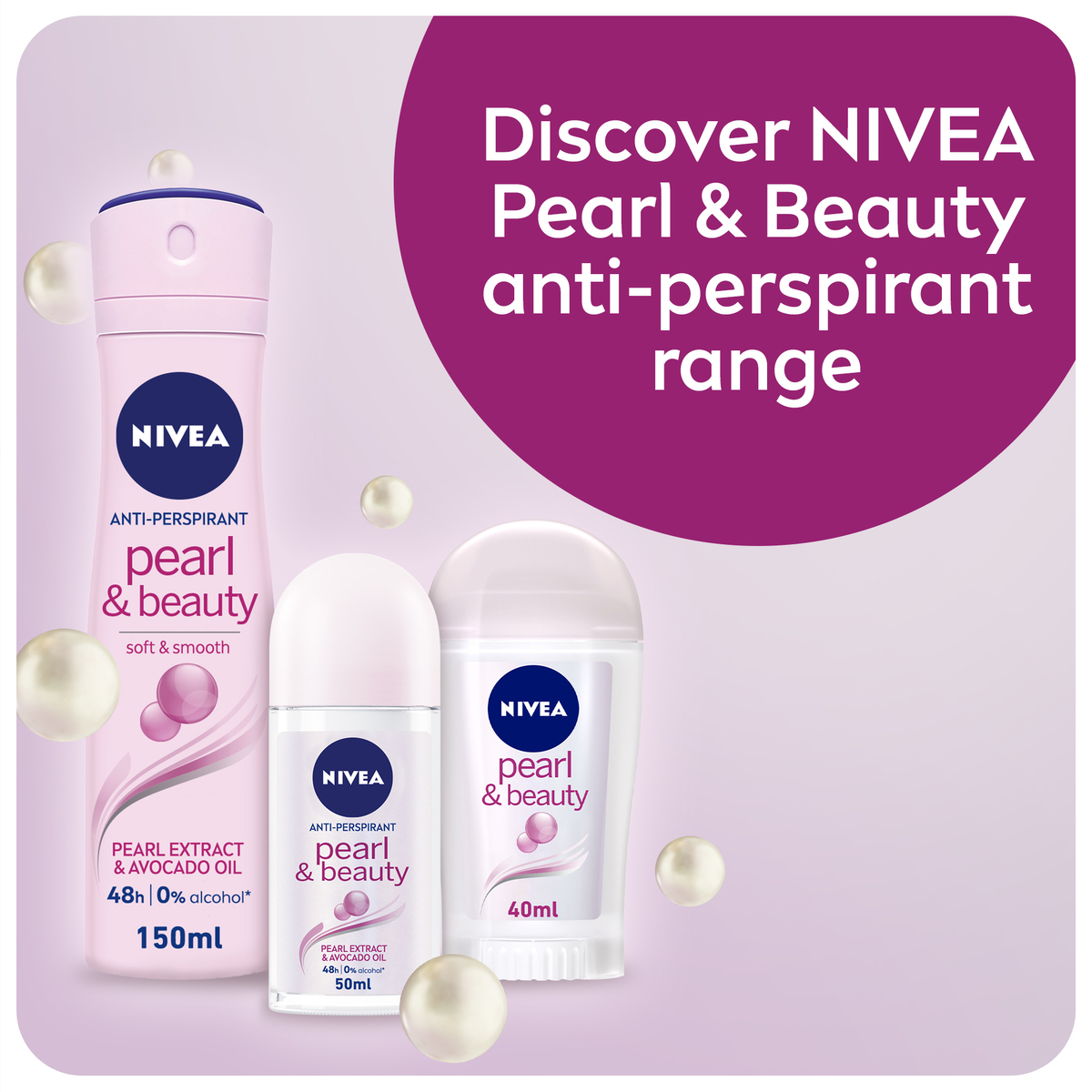 Nivea Antiperspirant Roll-on for Women Pearl & Beauty 50 ml