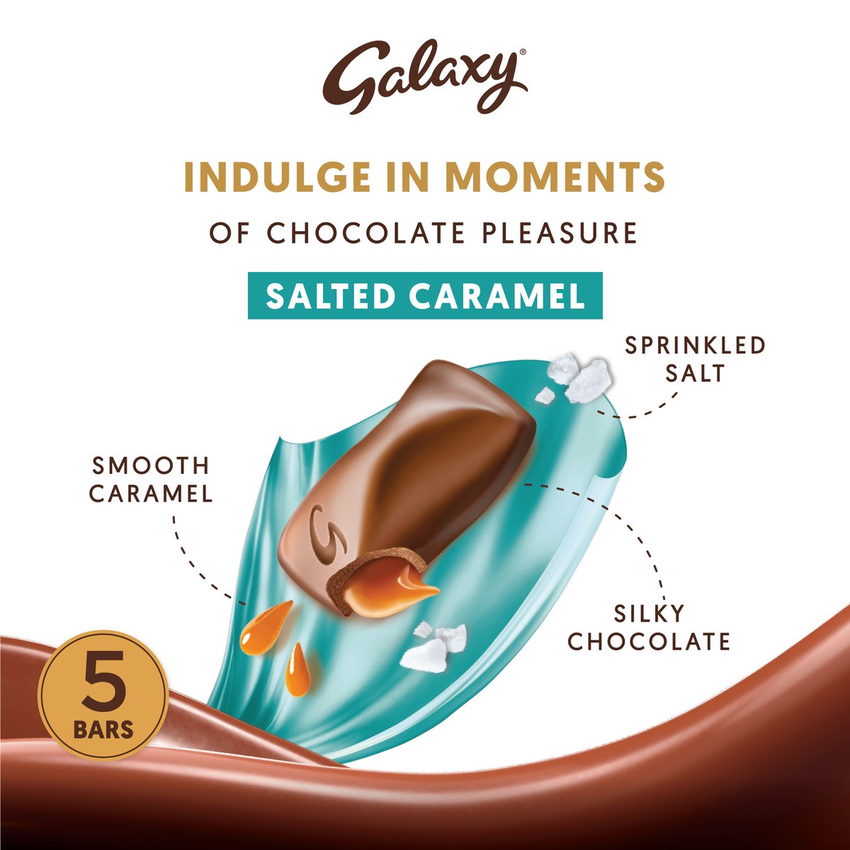 Galaxy Chocolate Multipacks Salted Caramel Chocolate Bars 5 x 40 g