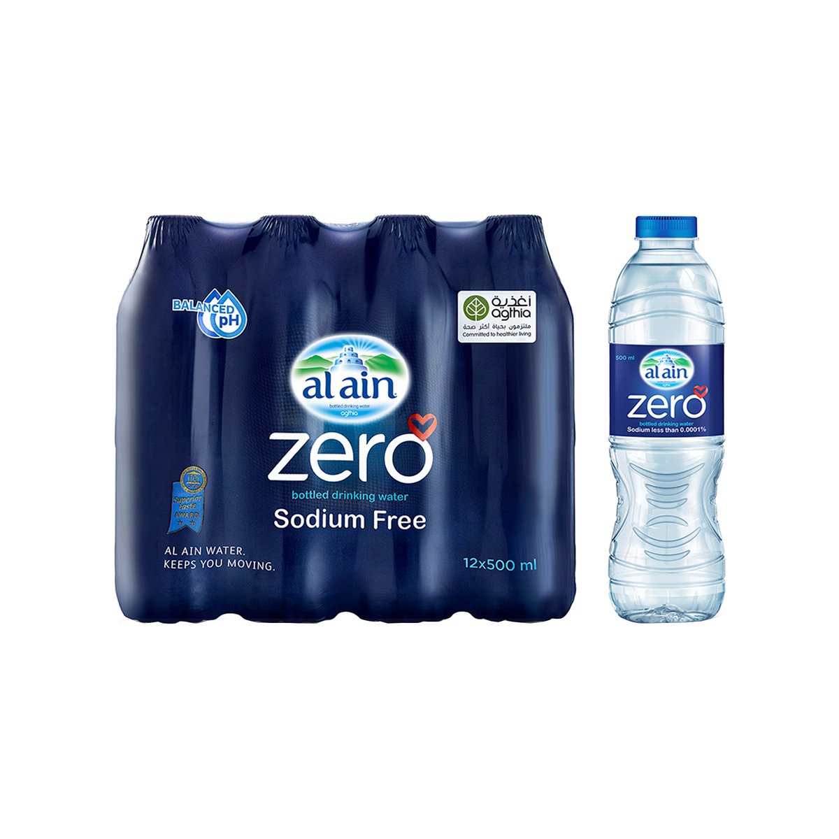 Al Ain Zero Bottled Drinking Water Sodium Free 12 x 500 ml