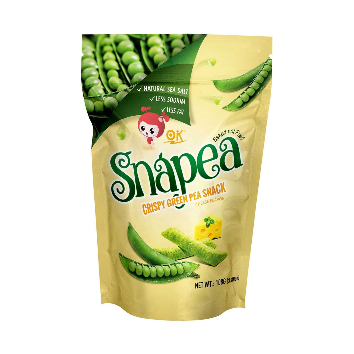 Snapea Baked Cheese Crispy Green Pea Snack 108 g
