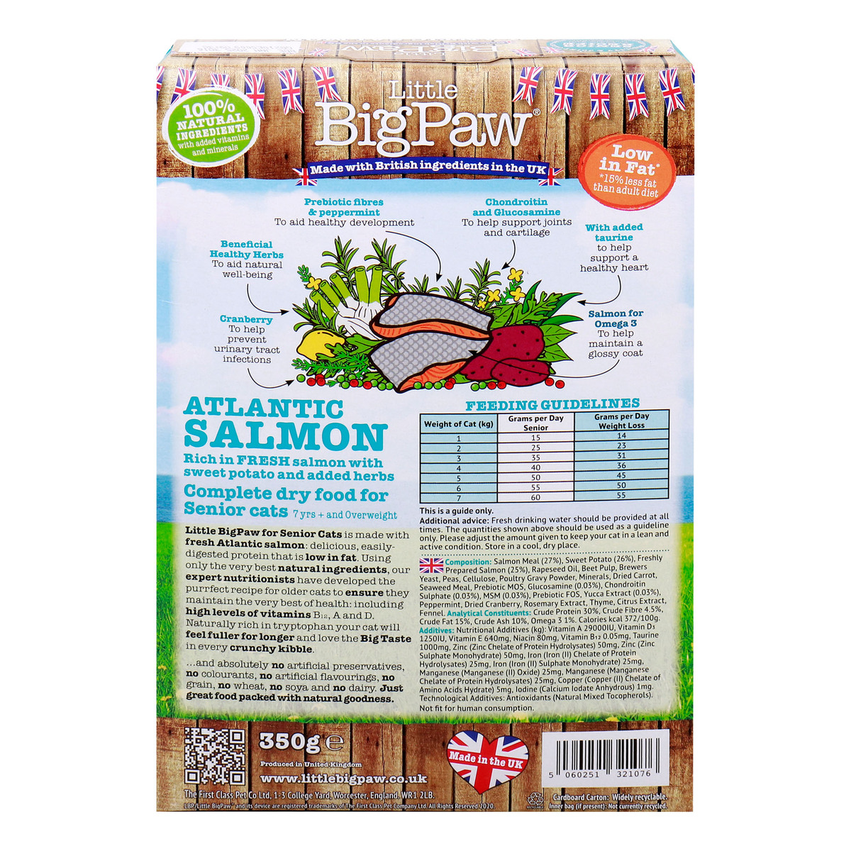 Little BigPaw Atlantic Salmon Complete Dry Food for Senior Cats, 350 g