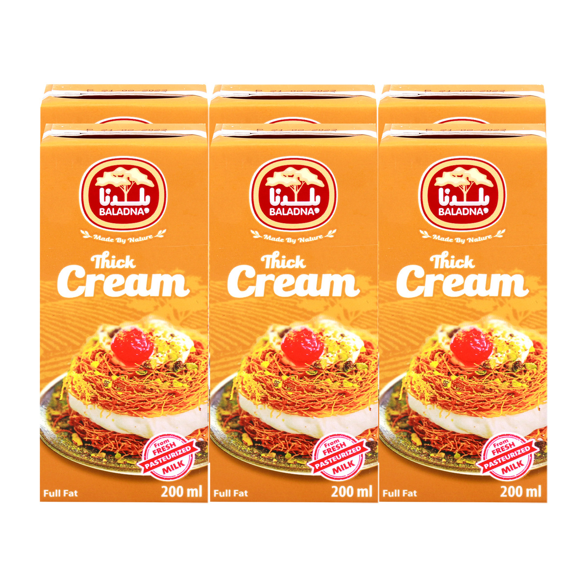 Baladna Thick Cream Full Fat 6 x 200 ml
