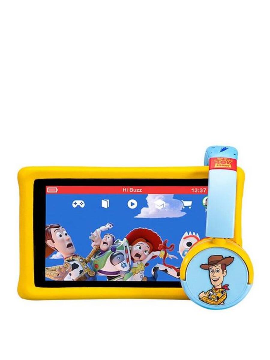 Pebble Gear 7inch Kids Tablet Toy Story + Headphone Bundle, Yellow