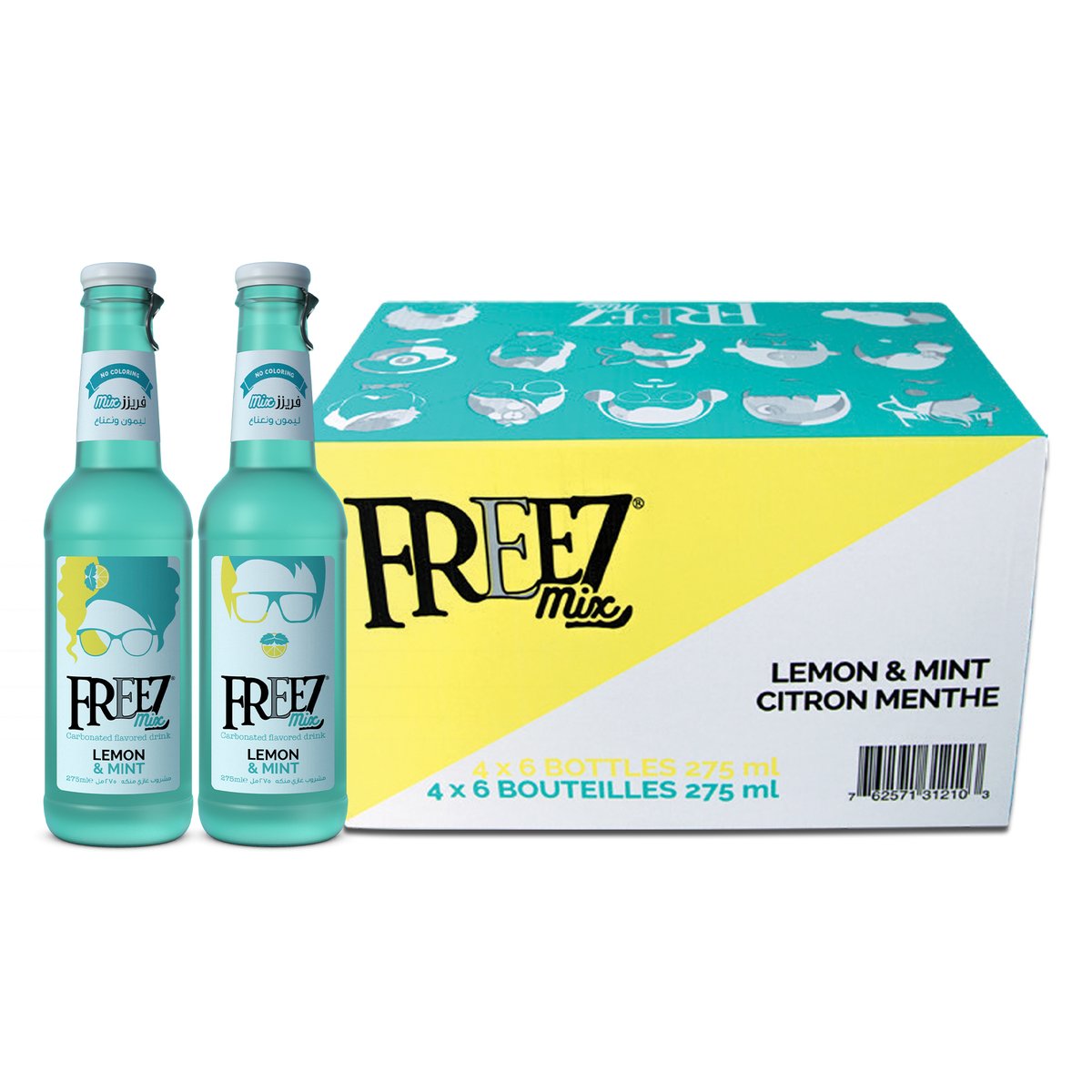 Freez Mix Lemon & Mint Carbonated Flavoured Drink 6 x 275 ml