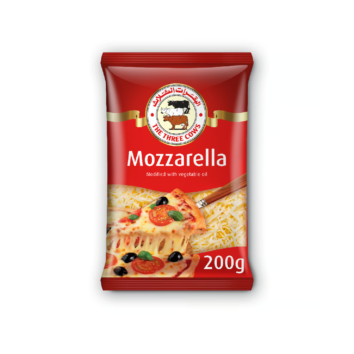 The Three Cows Shredded Mozzarella Cheese Value Pack 2 x 200 g