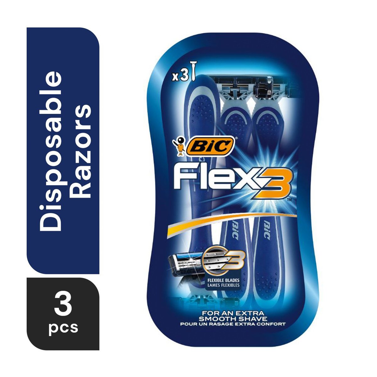 BIC Flex 3 Men Disposables Razors Value Pack 3 pcs
