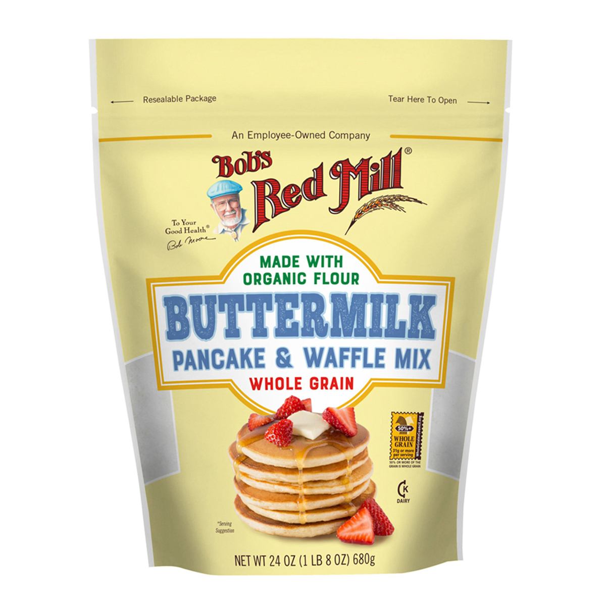 Bob's Red Mill Buttermilk Pancake & Waffle Mix Whole Grain 680 g