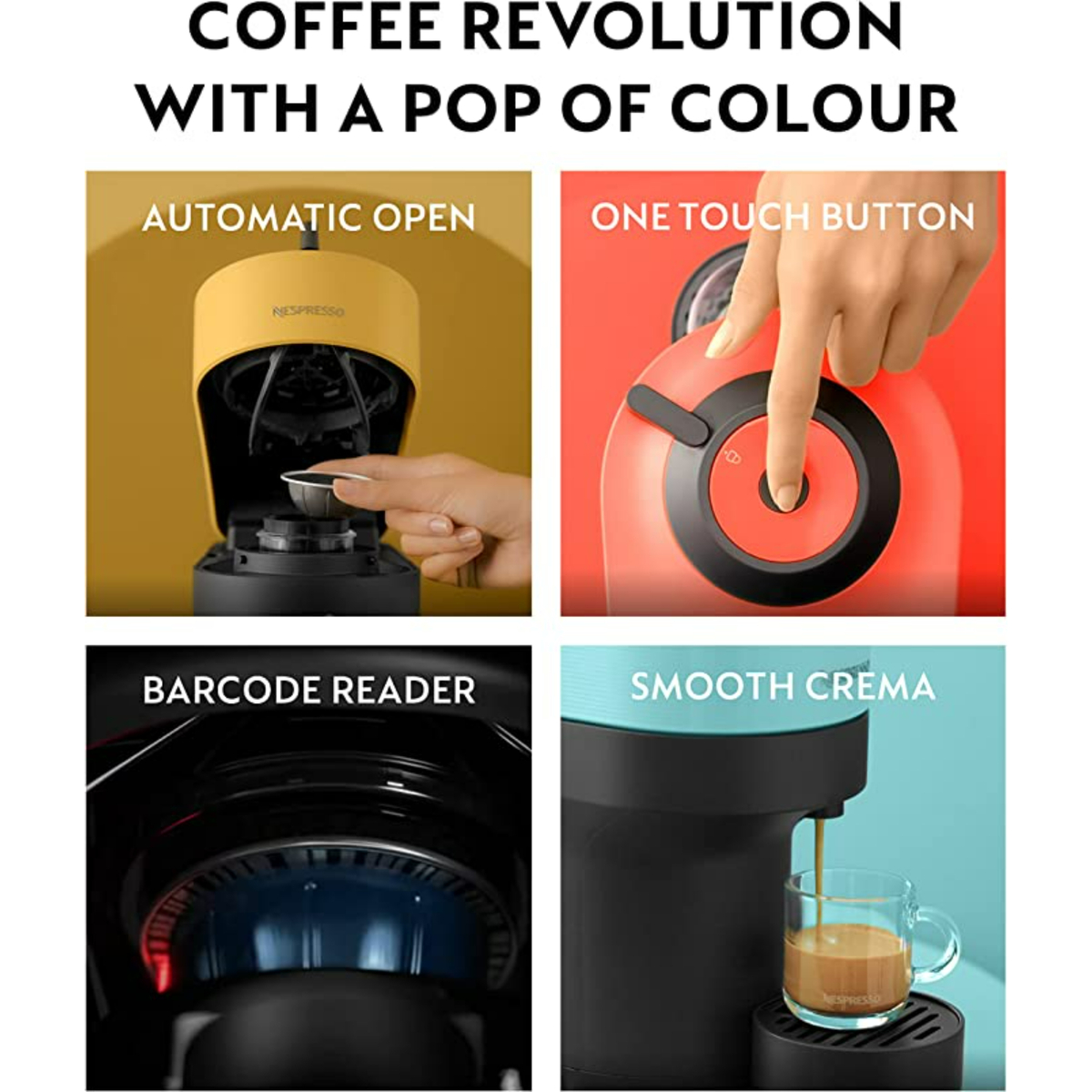 Nespresso Vertuo Pop Coffee Machine, Coconut White