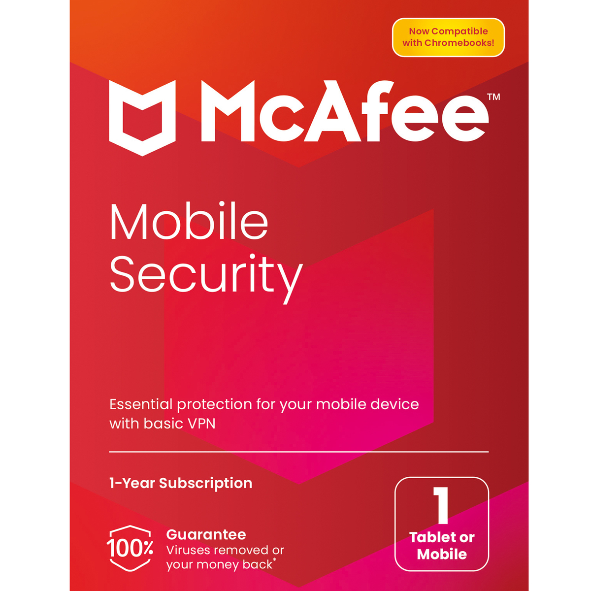 McAfee Mobile Security for Android, 1 Phone/Tablet, 1 User, 1 Year Subscription