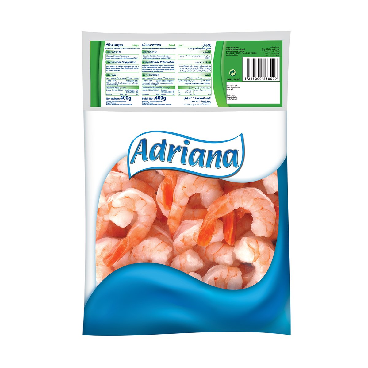 Adriana Cooked Large Shrimps 400 g