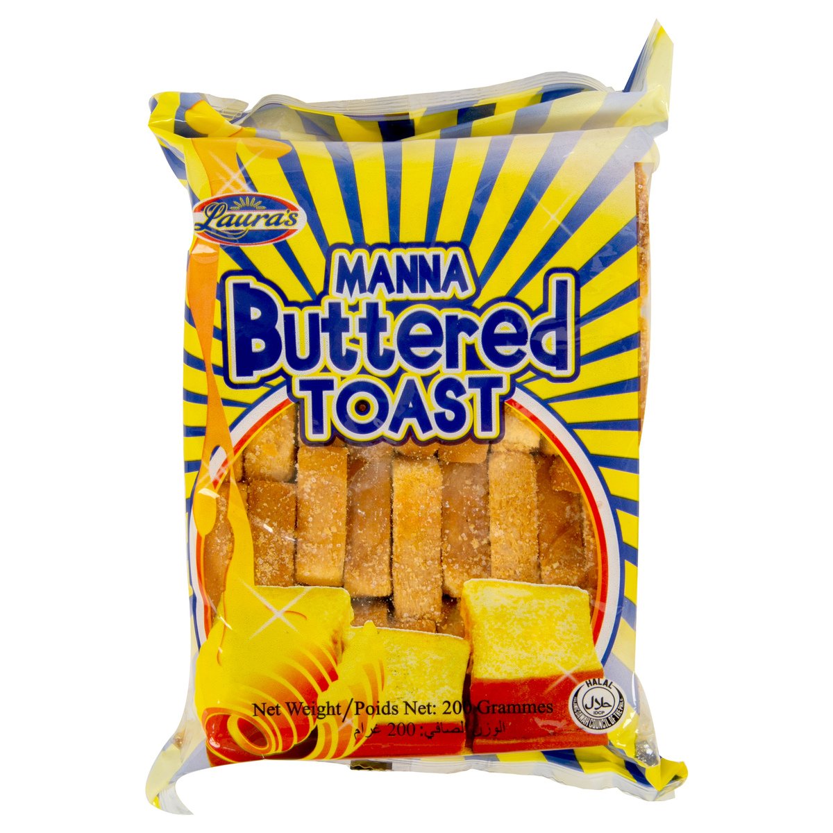 اشتري قم بشراء Lauras Manna Buttered Toast 200 g Online at Best Price من الموقع - من لولو هايبر ماركت Filipino في الامارات