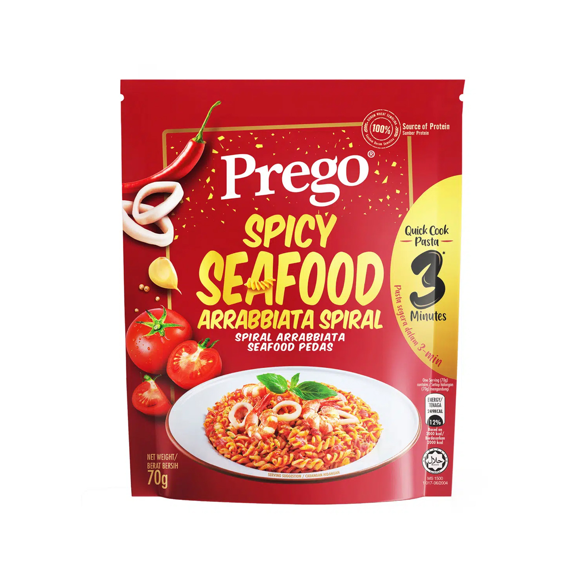 Prego Spicy Seafood Arrabbiata Spiral 70g