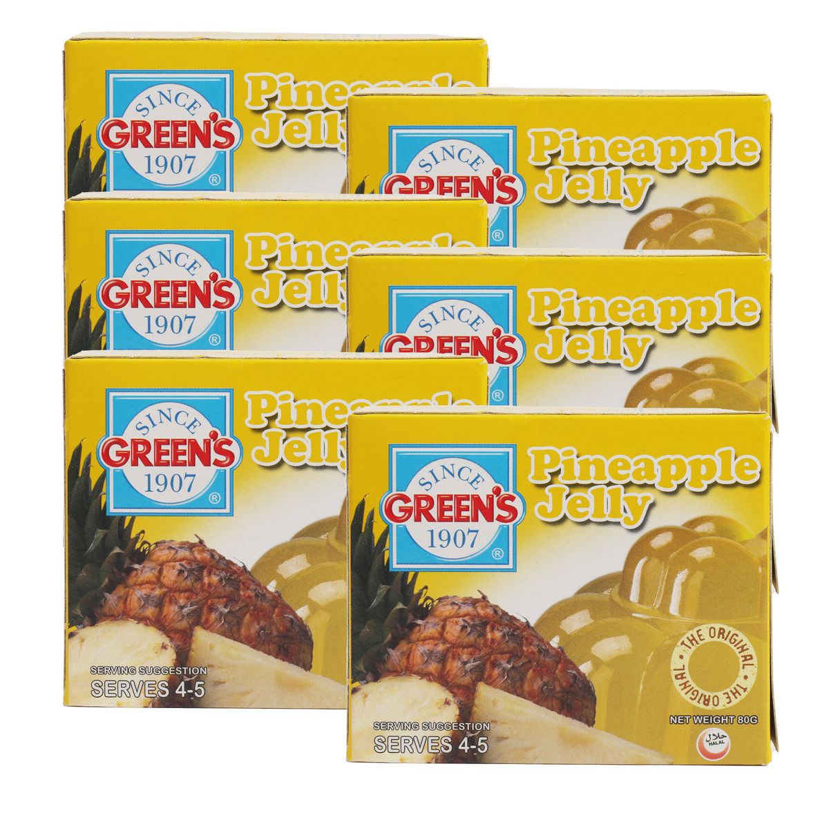 Green's Jelly Pineapple 6 x 80 g