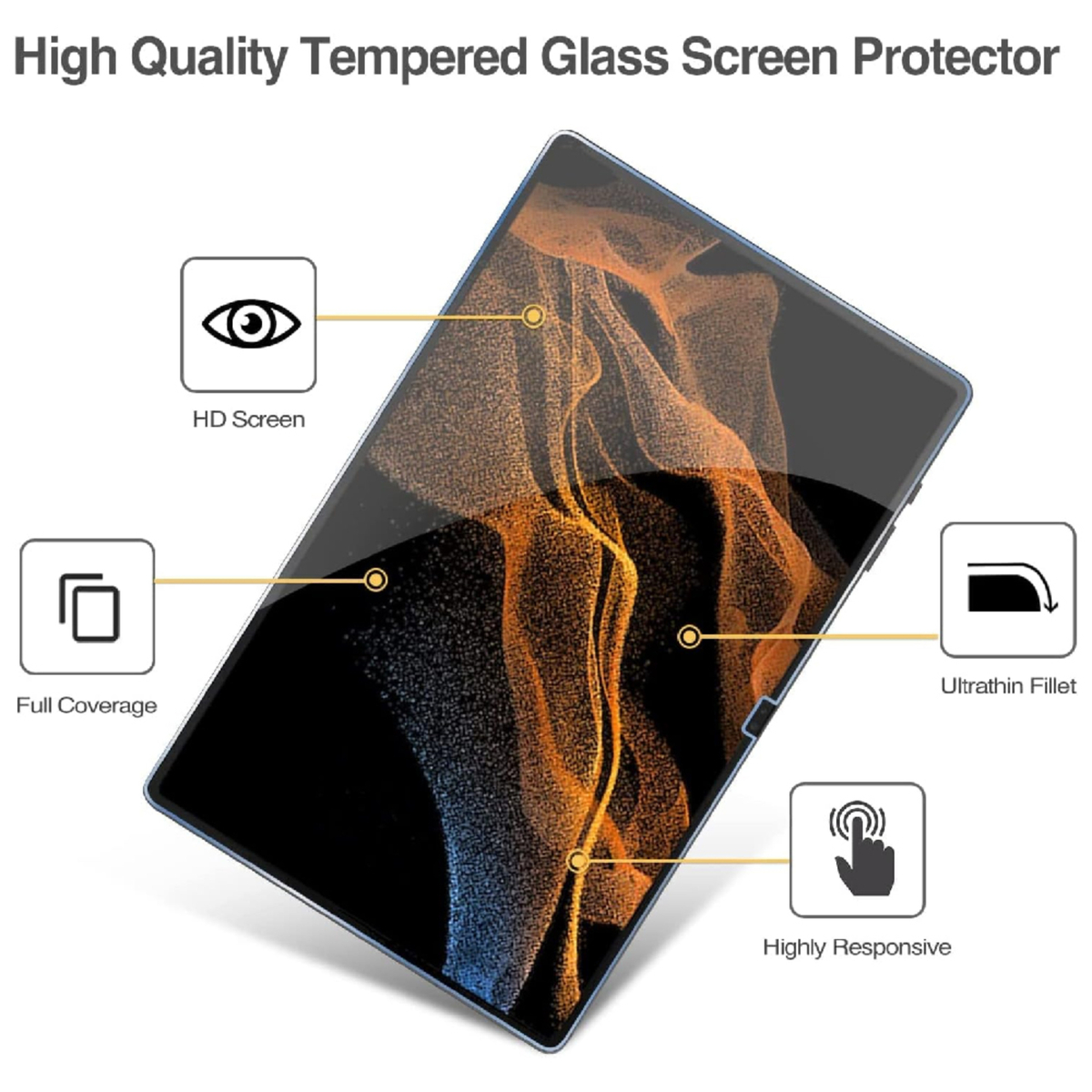 Trands 14.6 inch Samsung Galaxy Tab S8 Ultra Glass Screen Protector, Clear, SP4826