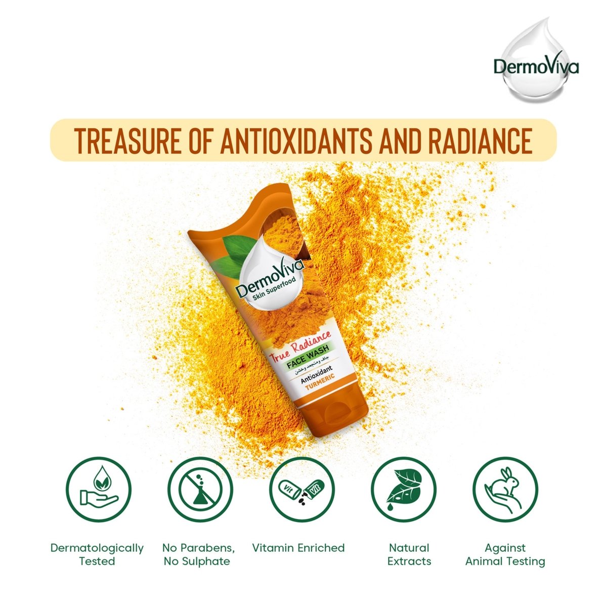 DermoViva True Radiance Antioxidant Turmeric Face Wash 150 ml