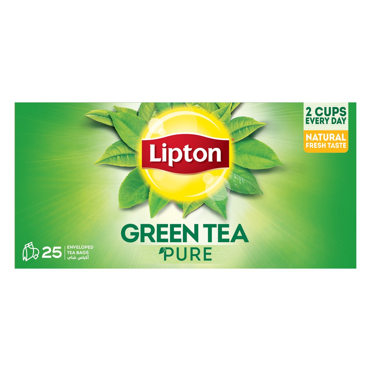 Buy Lipton Green Tea Pure 25 Teabags Online at Best Price | Green Tea | Lulu Kuwait in Kuwait