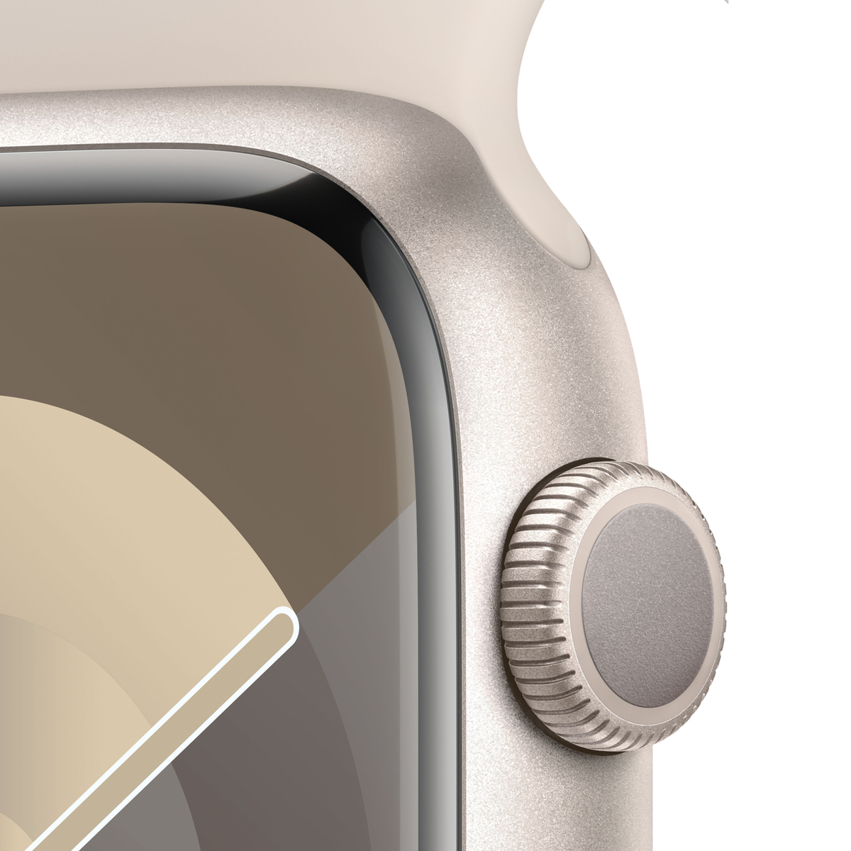Apple Watch Series 9 GPS, Starlight Aluminium Case with Starlight Sport Band, 41 mm, S/M, MR8T3QA/A