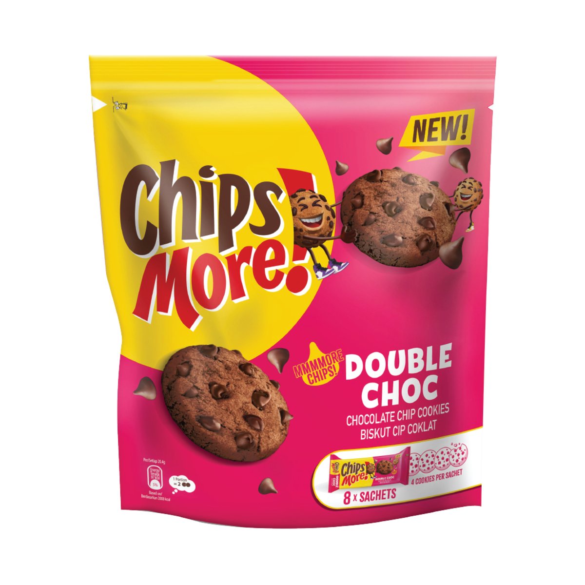 Chipsmore Double Chocolate Chip Cookies 40.8g X 8sachets