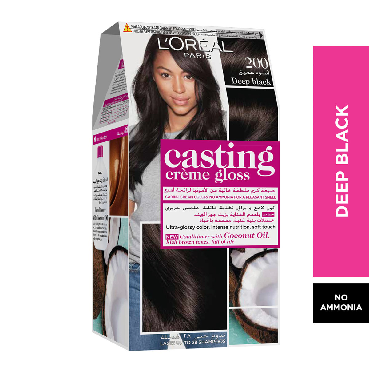 Buy LOreal Paris Casting Creme 200 Gloss Deep Black 1 pkt Online at Best Price | Permanent Colorants | Lulu Egypt in Kuwait