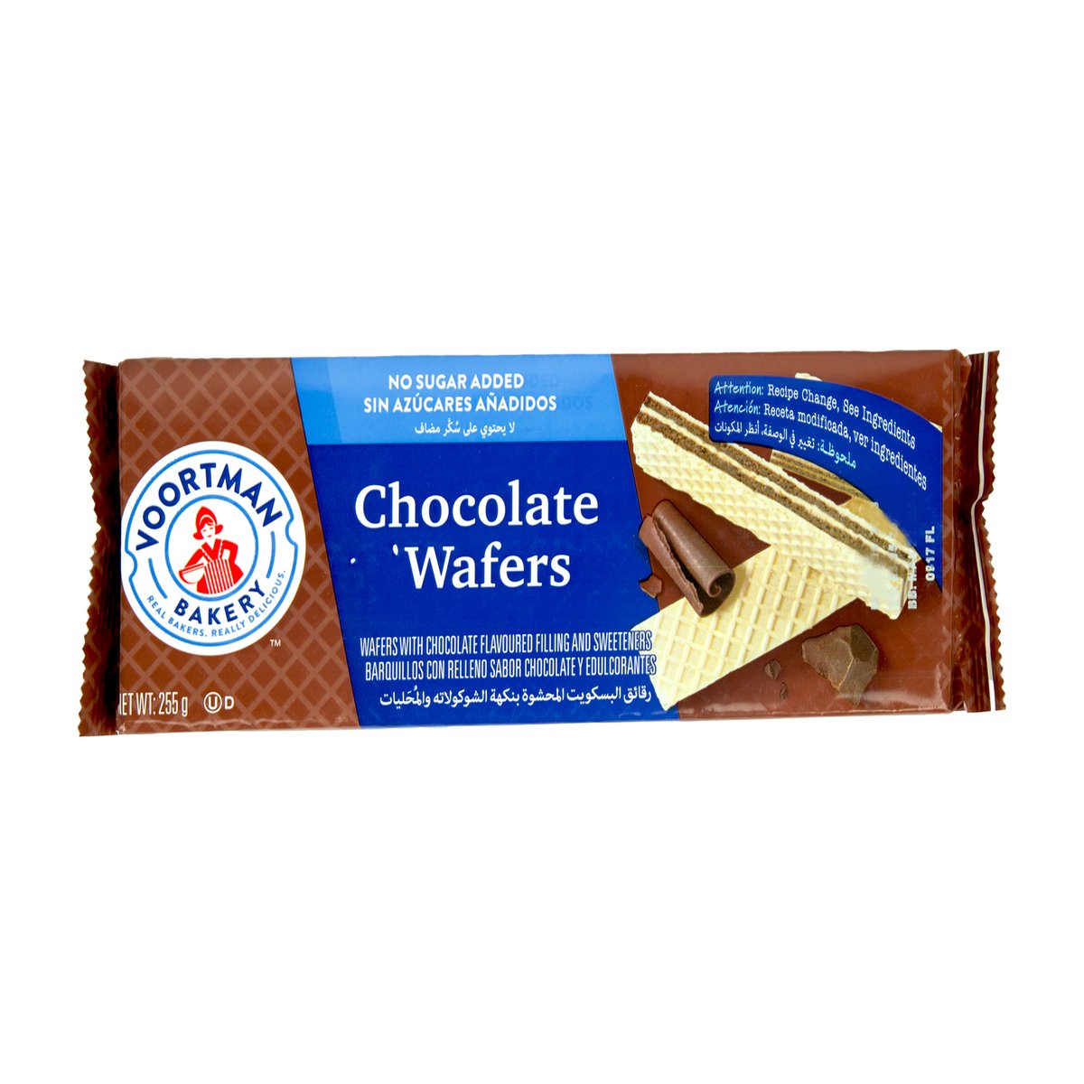 Voortman Chocolate Wafers Sugar Free 255 g