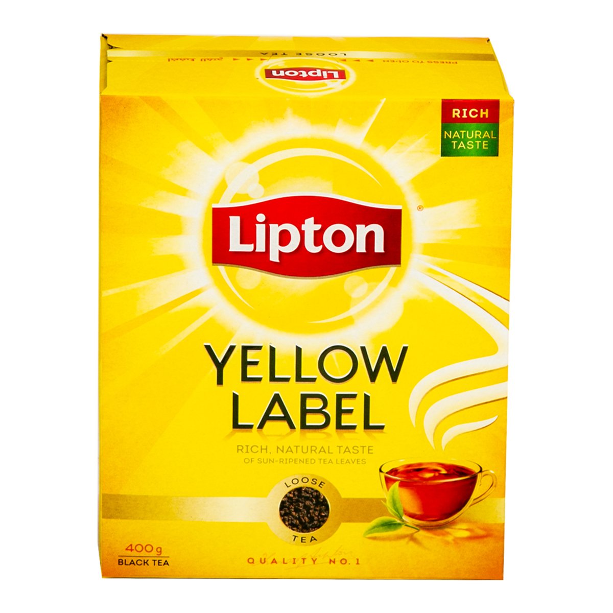 اشتري قم بشراء ليبتون العلامة الصفراء شاي ناعم عبوة اقتصادية 400 جم Online at Best Price من الموقع - من لولو هايبر ماركت Black Tea في مصر