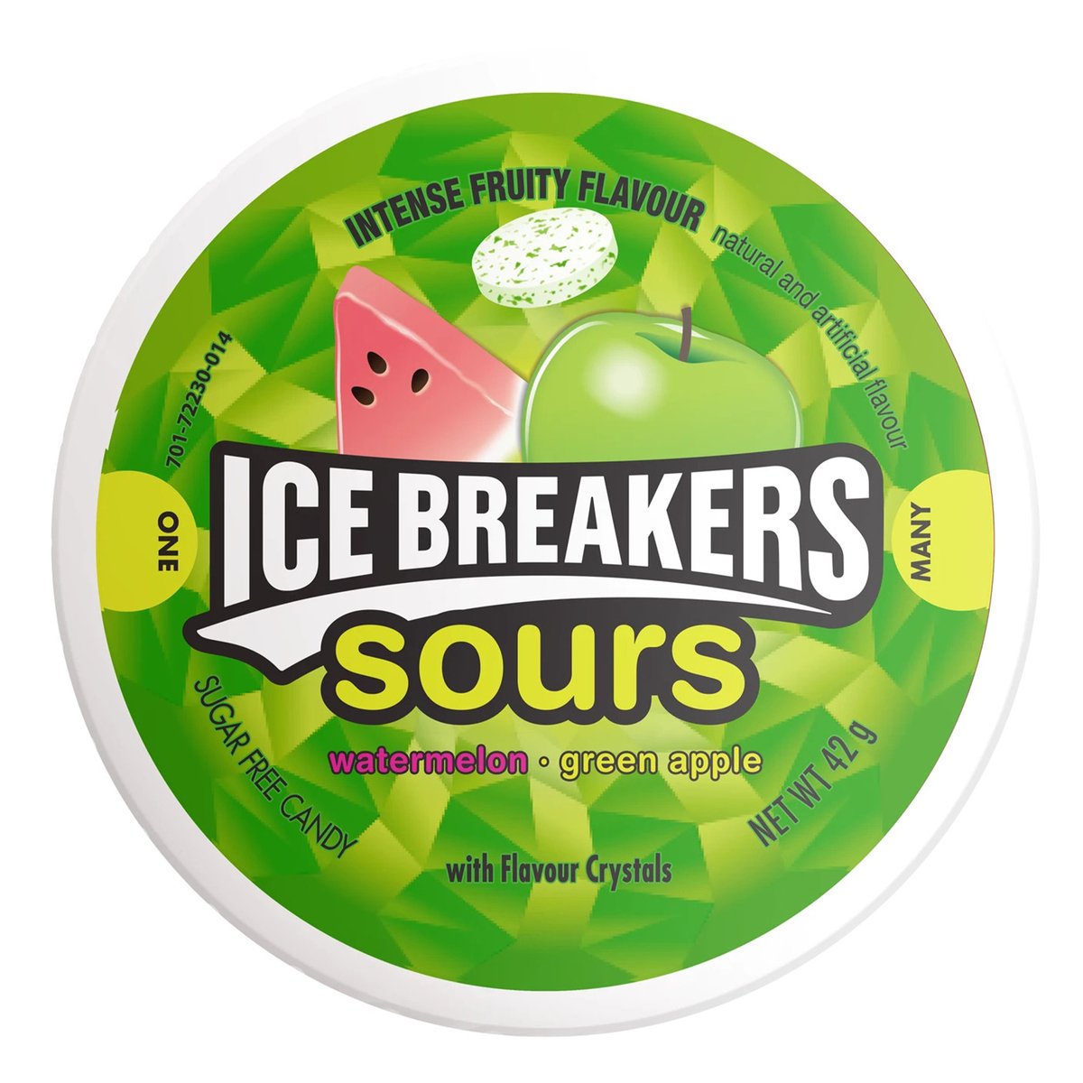 ايس بريكرز حلوى حامضة خالية من السكر بالبطيخ والتفاح الأخضر 42 جم
